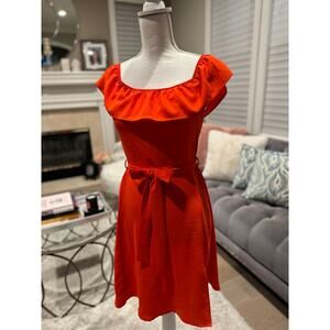 Monteau Los Angeles Orange off the shoulder dress Size Small - SHIPS OUT 1 DAY